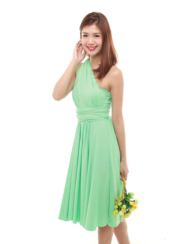 Cherie Convertible Classic Dress in Minty Green